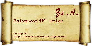 Zsivanović Arion névjegykártya